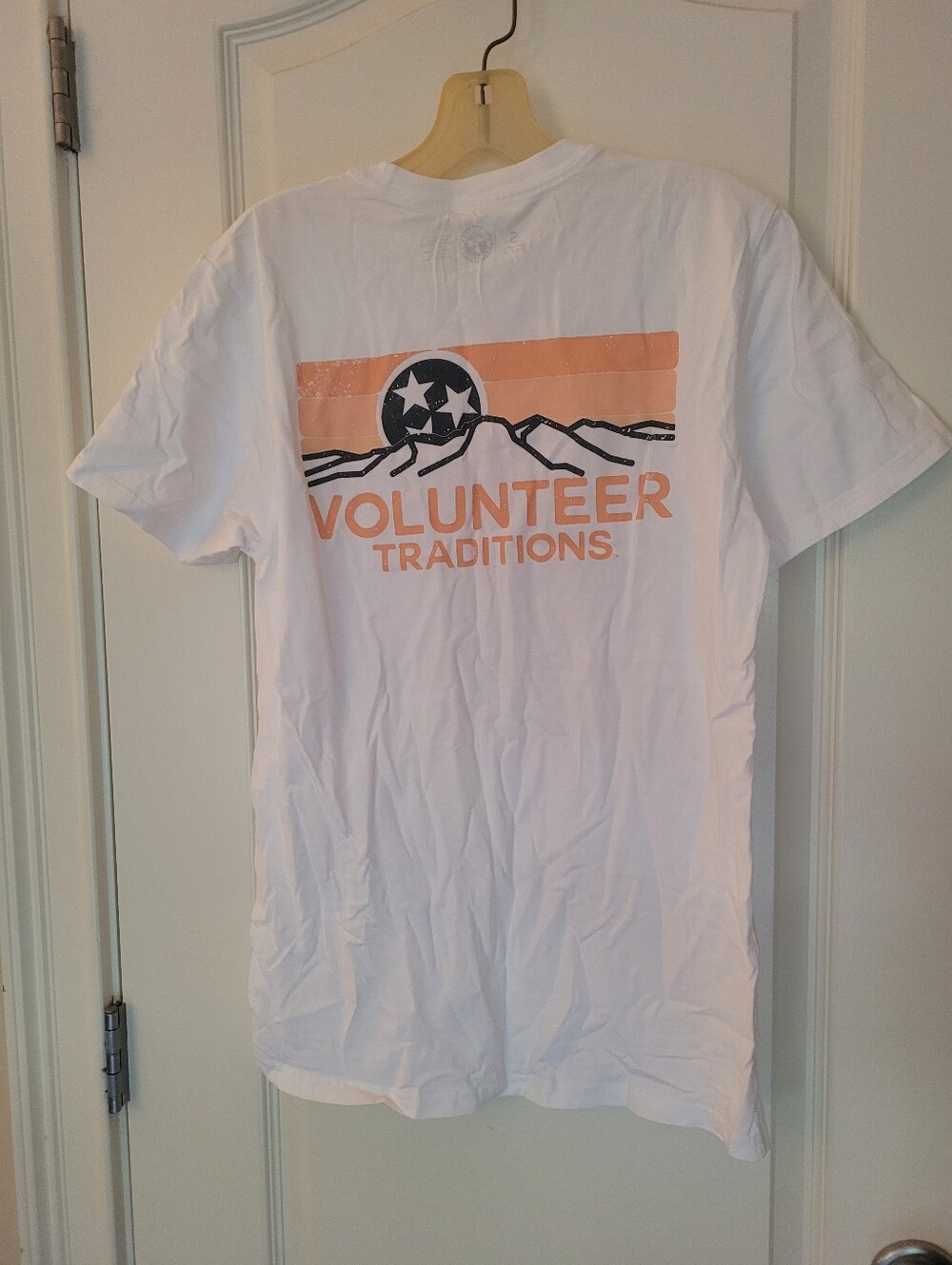 Volunteer Traditions Graphic Tee in White & Peach 100% Cotton